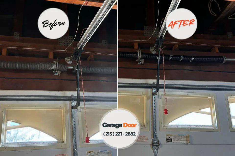Before and after: garage door repair Bluefield, WV